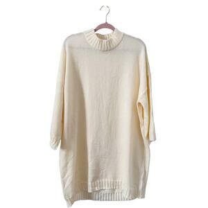 Tuckernuck Maxine Mockneck White Sweater Mini Dress Large